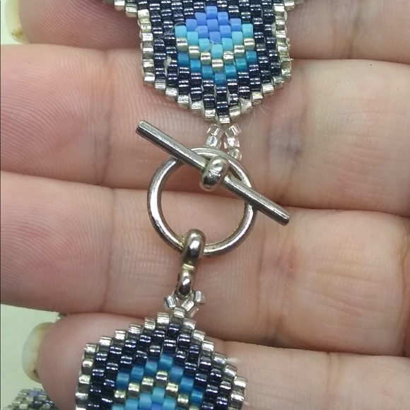 🔥SOLD🔥 for funds raiser dog rescue at Comanche PowWow🔥 Beaded Blue Bracelet - Picture 11 of 11